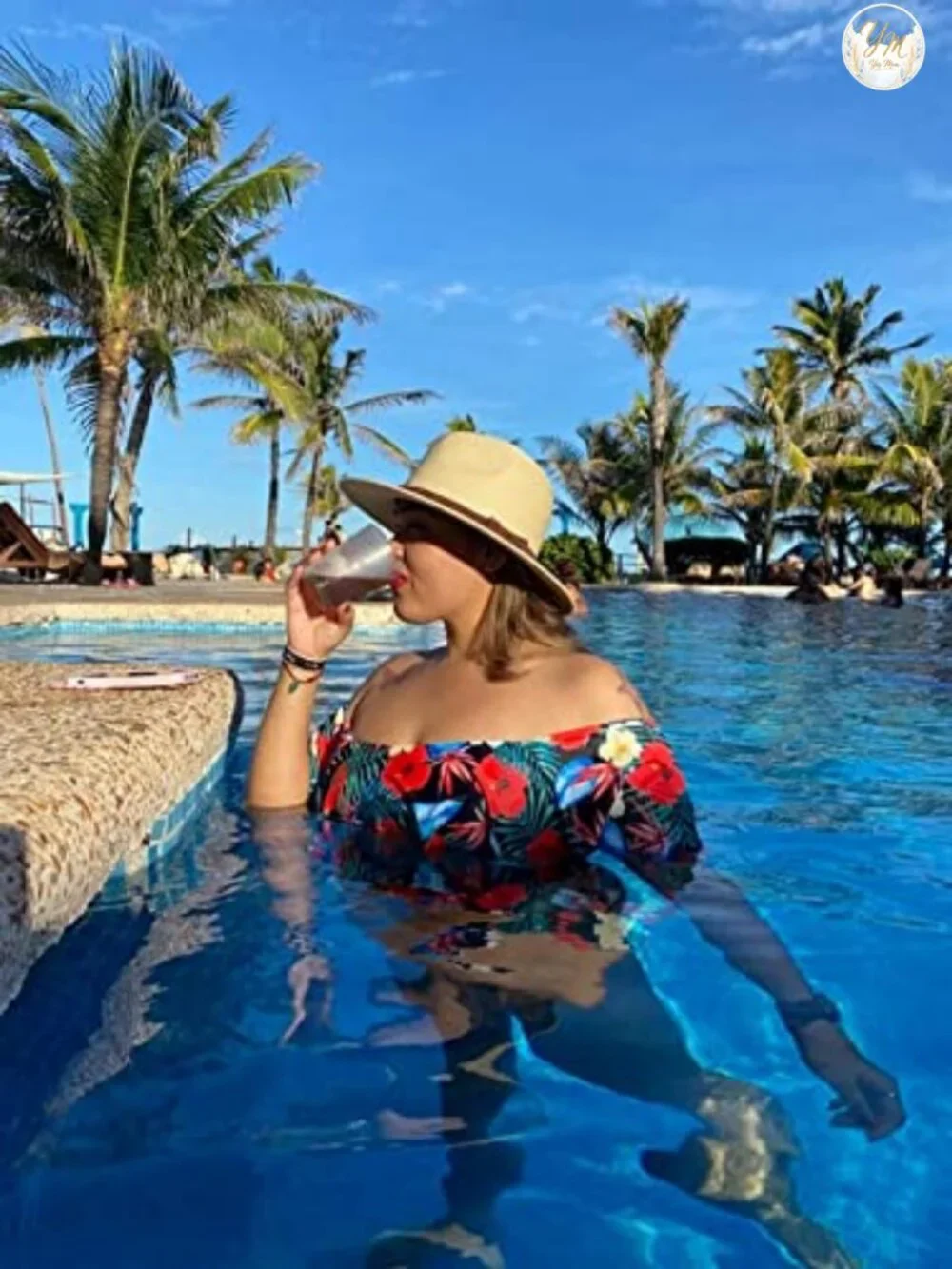 Wide Brim Straw Panama Fedora Sun Hat with UPF Protection and Adjustable Chin